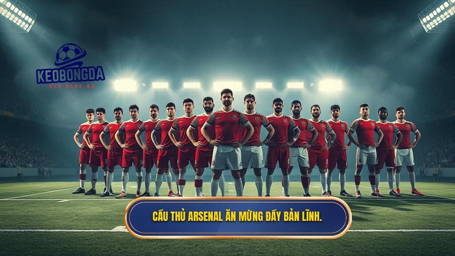 3. Cầu thủ Arsenal ăn mừng đầy bản lĩnh.